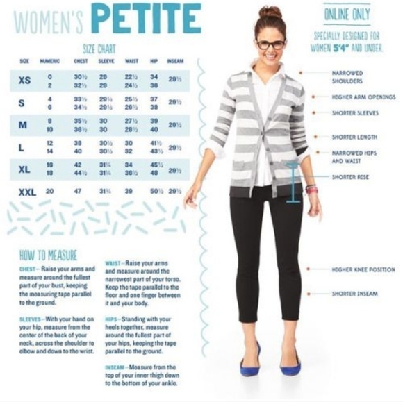𝅺petite Sizing Chart - Picture 1 of 1